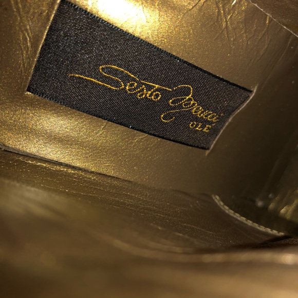 Sesto Meucci Gold Mid Calf Boots Sz 8 - Picture 6 of 8